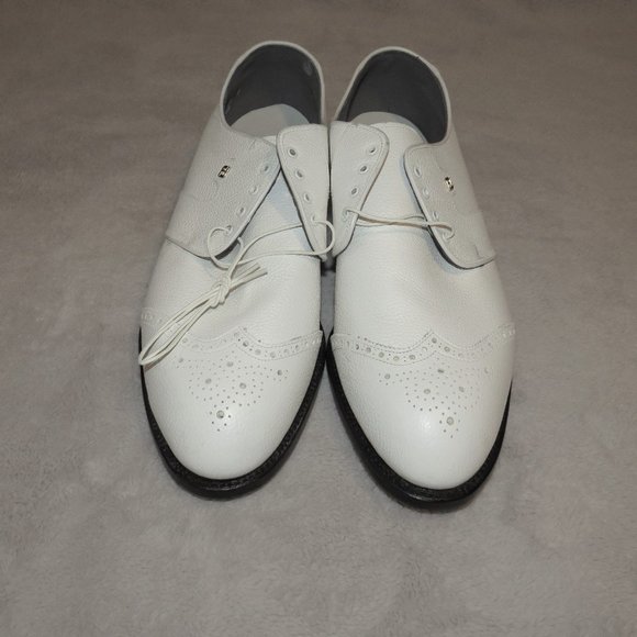Footjoy Classics White Wingtips Golf Shoes Metal Spikes 57554 NWOB 14 EE main image 6